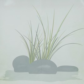 Eslir Roman blind, no drilling kitchen Roman curtains with eyelets, voile, transparent, white, pack of 1