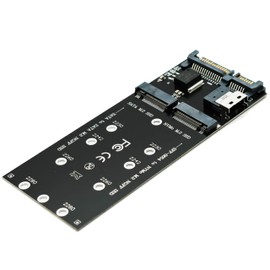 Sintech Combo M.2 NVMe SSD to SFF-8654 Slimline SAS(PCIe),NGFF SATA to SATA Adapter Card (Not Support NVEM SSD to SATA or M.2 SATA to SFF-8654)