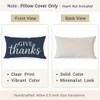 Decorative Throw Pillow Cover 12x20 Inch Give Thanks, Navy Blue