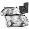 Auto Dynasty Chrome Housing Clear Corner Headlight Lamps+Tool Kit Compatible