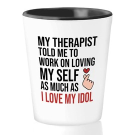 Flairy Land Therapist Shot Glass 1.5oz - Loving my self like love Idol - Physical Therapy Psychologist Counselor Psychiatrist Graduation Adult Women Massagist Traveler