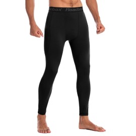 Roadbox Athletic Mens' Thermal Leggings Warm Compression Pant Fleece-Lined Baselayer Tights for Basketball Cycling Gym Winter