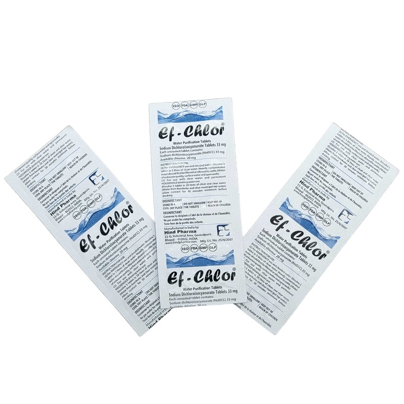 Ef-Chlor, Water Purification Tablets (100 Tablets), 33 Mg (10 L),