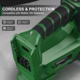 Air Compressor for Pneumatic Brad Nailer Stapler, Compatible with Makita18V Battery (Tool Only), 120 PSI Oil Free Cordless Portable Compressor, 160PSI Digital Tire Inflator for Pickup, Tire