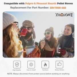 YAOAWE Replacement Igniter Part SRV7000-660 for Pelpro & Pleasant Hearth Pellet Stoves, 300W Ignitor