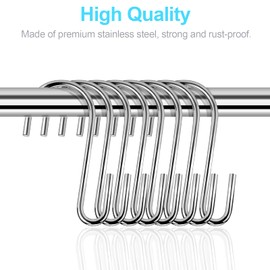 kinxuanda 30PCS S Hooks, Premium Stainless Steel S Hooks for Hanging Kitchenware, Professional S Shaped Hooks for Hanging Pots, Pans, Cups, Plants, Bags, Jeans, Towels
