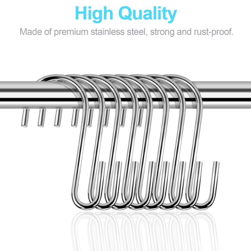 kinxuanda 30PCS S Hooks, Premium Stainless Steel S Hooks for