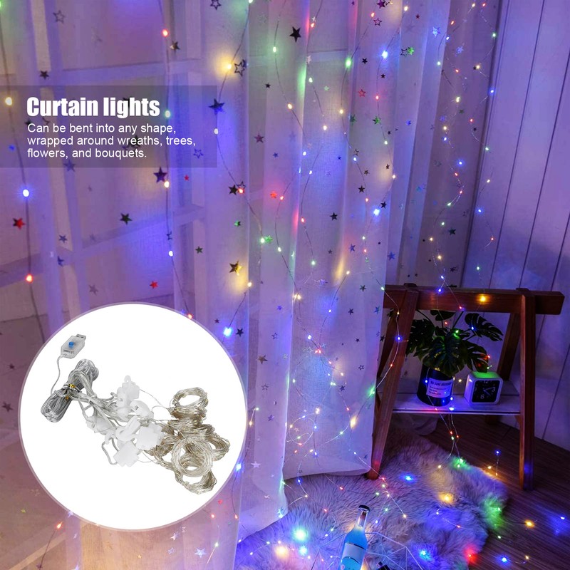 3x3 m Copper USB Wire Curtain Light String for Home