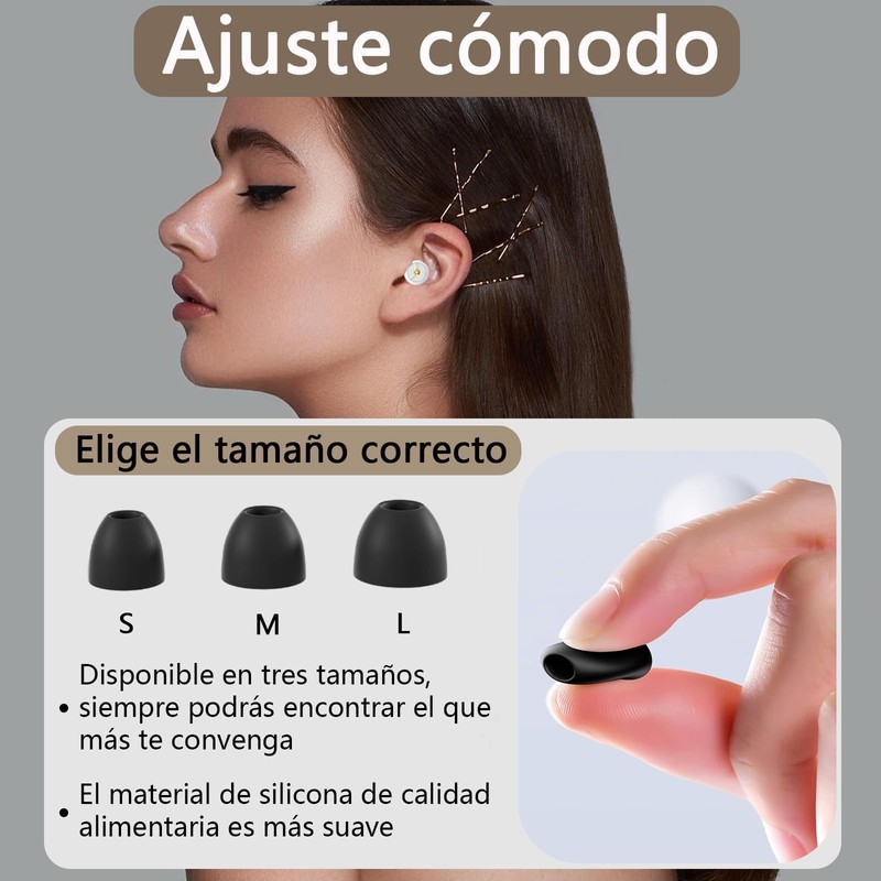 Tapones de Oídos para Dormir,Protección Auditiva Reutilizable de Silicona con