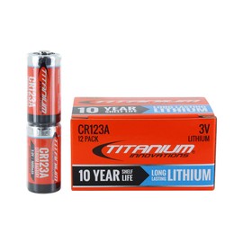 TITANIUM INNOVATIONS CR123A 3V Lithium Battery Tactical Configuration - Box of 12, Shrink Wrapped in Pairs