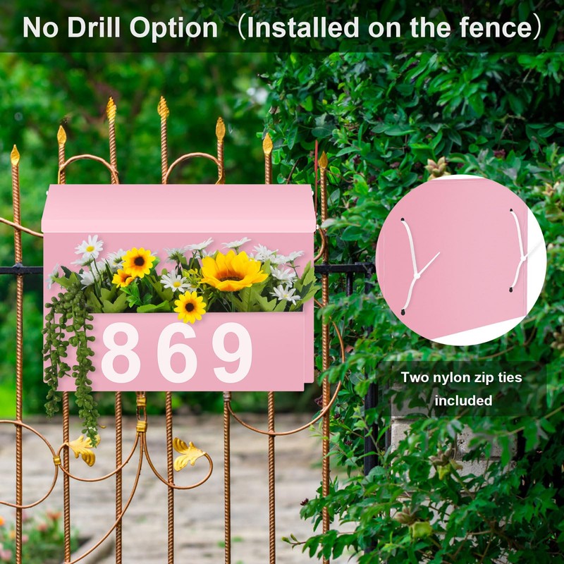 Wall-Mount Mailbox with Flag, Large Capacity Mailboxes for Outside House