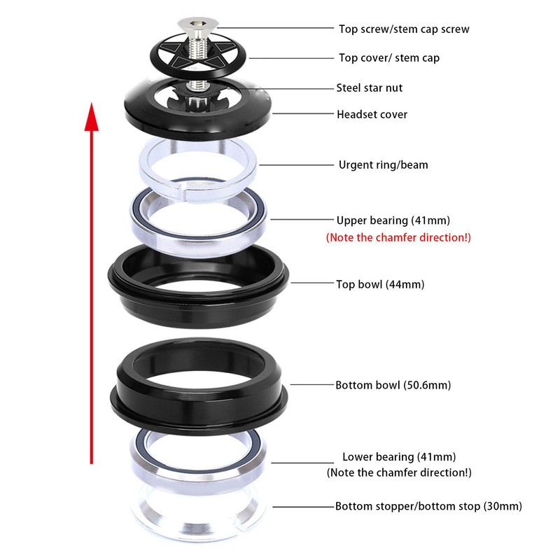 Bicycle Front Fork Bowl Set Aluminium Alloy Waterproof Anodized Bicycle