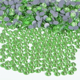 Bymitel Hotfix Rhinestones Flatback Crystal Rhinestones for Crafts Clothes DIY Decoration (Peridot, 2.8mm SS10/2880pcs)