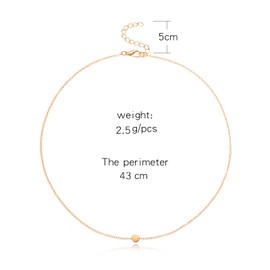 TseenYi Tiny Dot Necklace Choker Gold Round Pendant Necklace Boho Minimalist Necklaces Jewelry for Women and Girls (Gold)
