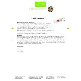 Sanct Bernhard Devil's Claw Balm 150 ml Pack of 1 x 150 g