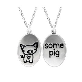 Mark Poulin Charlotte's Web Sterling Silver Pig Necklace on 16" 18" 20" Adjustable Sterling Chain 925 Charm