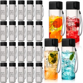 LemonRoad 24 Pack Christian Water Bottles Bulk 17 Ounces Employee Appreciation Gifts Plastic Water Bottle Reusable Cup Inspirational Bible Religious Gift for Teachers, Nurses, Staff(Black)