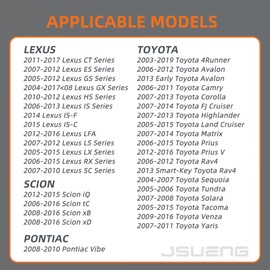 Jsueng TPMS Sensor de 315 MHz, sistema de monitoreo de presión de neumáticos para Toyota Scion Pontiac Lexus, Camry Highlander Yaris Corolla reemplaza # 42607-33021 PMV-107J 1 paquete