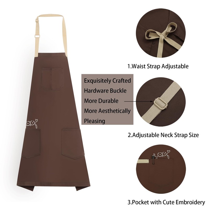 Pincy Soft Cotton Apron - Unisex Adjustable Bib Apron, Art