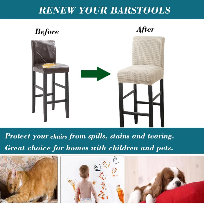 HFCNMY Bar Stool Covers,2 Pack Stretch Bar Stool Covers with