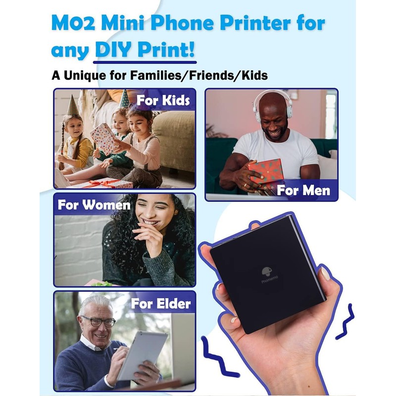 Phomemo Mini Sticker Printer- Mini Printer Sticker Maker Machine M02,