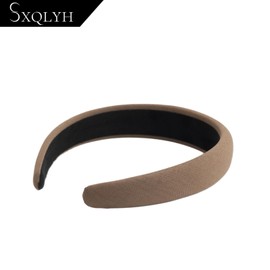 SXQLYH Headband Padded Fabric Headband - Padded Headband for Women - Beautiful Headband Women's Hair Accessories Fabric Headband Wide Padded Headband for Women Girls (Brown)