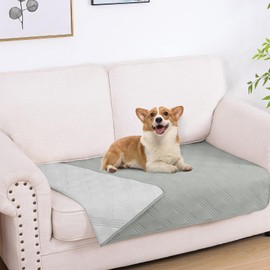 hyha Waterproof Dog Blanket, Reversible Dog Bed Cover Pet Blanket, Soft Sofa Couch Cover for Dogs Washable, Pet Couch Cover for Sofa Dogs Cats Furniture Protector(30"x53", Grey/Light Grey)