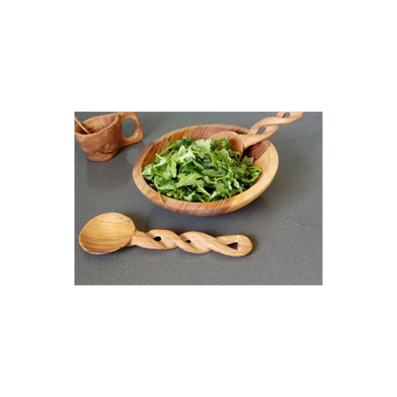 8-Inch Hand-Carved Kenyan Salad Serving Set