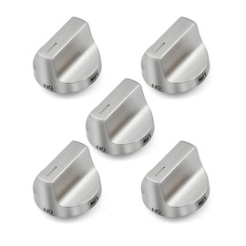 W11122880 Stove Knobs Replacement Parts for Whirlpool Gas Range Oven Whirlpool WFG745H0FS1 WFG770H0FZ0 Stainless Steel Range Surface Burner Control Cooktop Metal Gas Stove Knobs Parts 5 Pcs