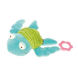 SIGIKID PlayQ 42963 Active Gripping Toy Turtle Educational Toy with Teething Ring Crinkle Foil Bells: Grip, Play, Learn, for Babies from 3 Months, Turtle/Blue, 16 x 10 cm
