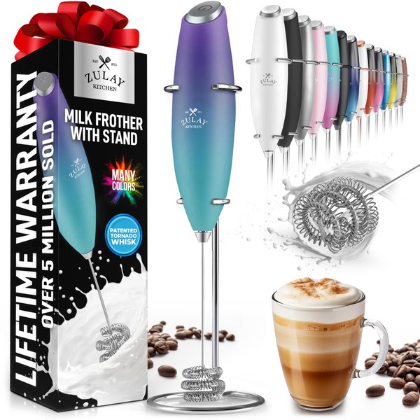 Zulay Kitchen Tornado Whisk Milk Frother Handheld - Coffee Frother