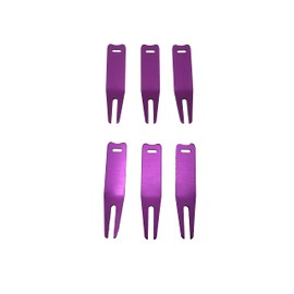Golf Divot Repair Tool, Perfect for Fxing Divots Left in Greens, 3 inches Fork Curved Accessories, 6 Pieces ~ Purple