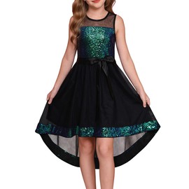GRACE KARIN Teen Girls Sequin Party Formal Dresses for Girl Graduation Father and Daughter Dance Prom Dress Size 12-14