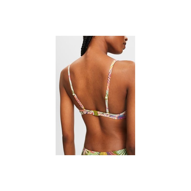 ESPRIT Bikini Top with Padded Underwired Cups and Print, 640/Coral