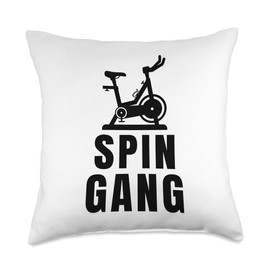 Spin Class Gang Merch Class Indoor Rhythmic Cycling Gang Spin Bike Workout Throw Pillow, 18x18, Multicolor