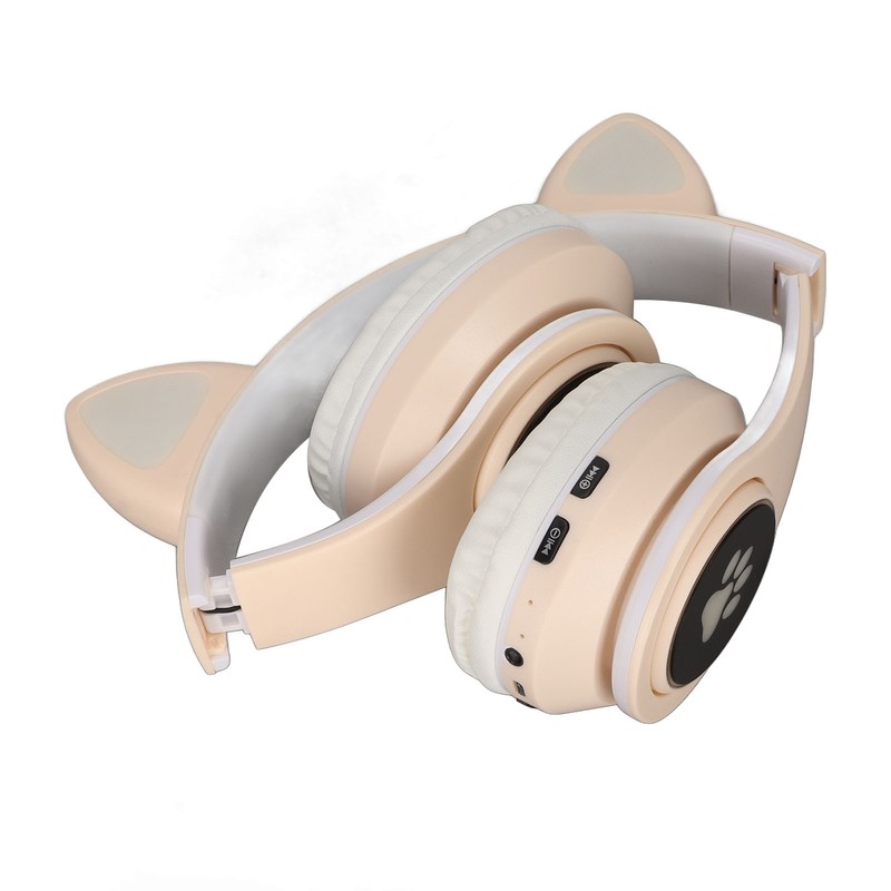 Glowing Cat Ears Bluetooth Headphone Bass Foldable Wireless Headwear Breathing