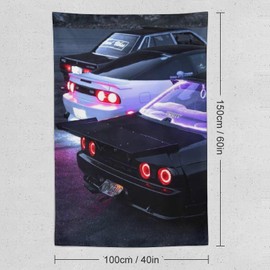 josnmre Jdm Car R35 Fast Sports Street Tapestry Wall Hanging for Bedroom Aesthetic Art Home Decor Dorm Classroom Living Room Tapestries 40"x60"