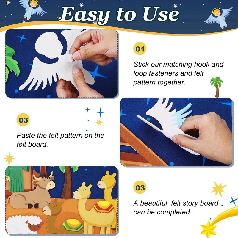 Batiyeer 31 Pcs Nativity Felt Set for Toddlers Kids Birth