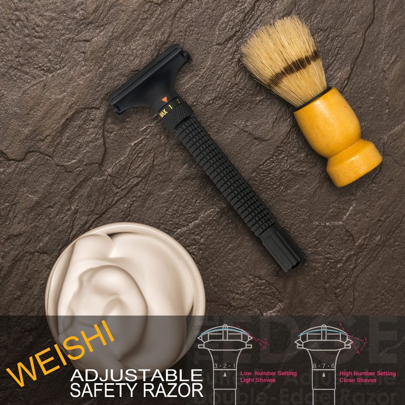 WEISHI Butterfly Open Double Edge Safety Razor Nostalgic Adjustable Matte