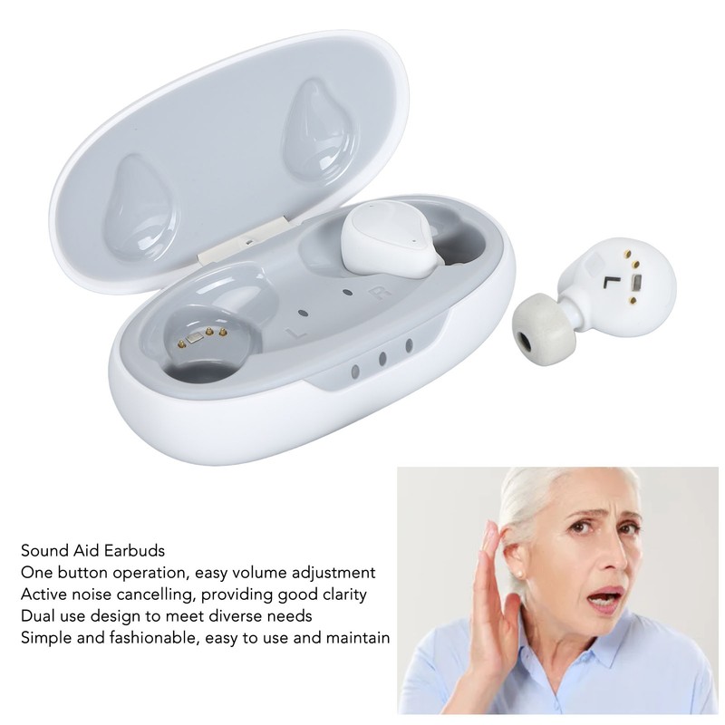 Bluetooth Earbuds Rechargeable Wireless Sound Aid Noise Cancelling Dual Use
