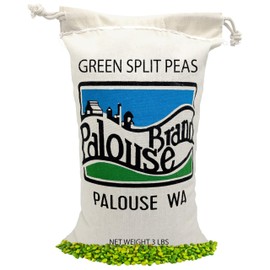 Green Split Peas | 100% Desiccant Free | 1.36 KG | Non-GMO Project Verified | 100% Non-Irradiated | Certified Kosher Parve | USA Grown | Rich in Protein | Field Traced | Cotton Bag