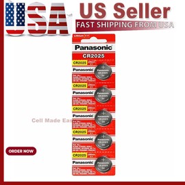 Panasonic 5 x Fresh PANASONIC CR 2025 CR2025 CR-2025 LITHIUM COIN CELL Battery Exp 2030