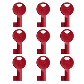 Red Fire Alarm Keys – Universal Metal Reset & Replacement Keys for Break Glass Call Points, Fire Alarm Panels & Testing – 9-Pack - C-TEC S-Key for CFP Panels