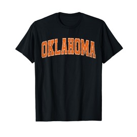 Oklahoma State Retro Orange Varsity Vintage Text T-Shirt