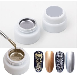 Hacaus 2PCS Metallic Painted Nail Gel Painting Drawing UV Gel Polish DIY Design Creative Gel Polish Dark Gold Silver Color