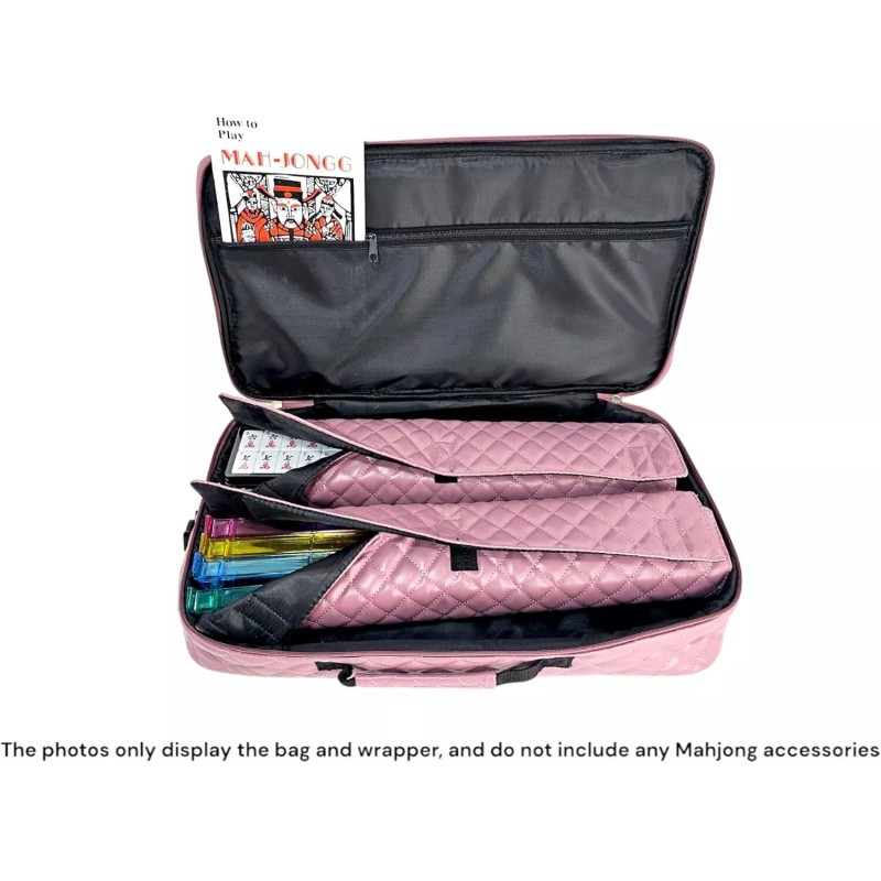 C&H Solutions “Purple Pink”Quilted PU Leather Mahjong Carry Bag with
