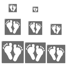 PATIKIL Footprint Stencil, 8 Pcs Feet Stencils Reusable Plastic for Painting on Wall, Wood, Fabric