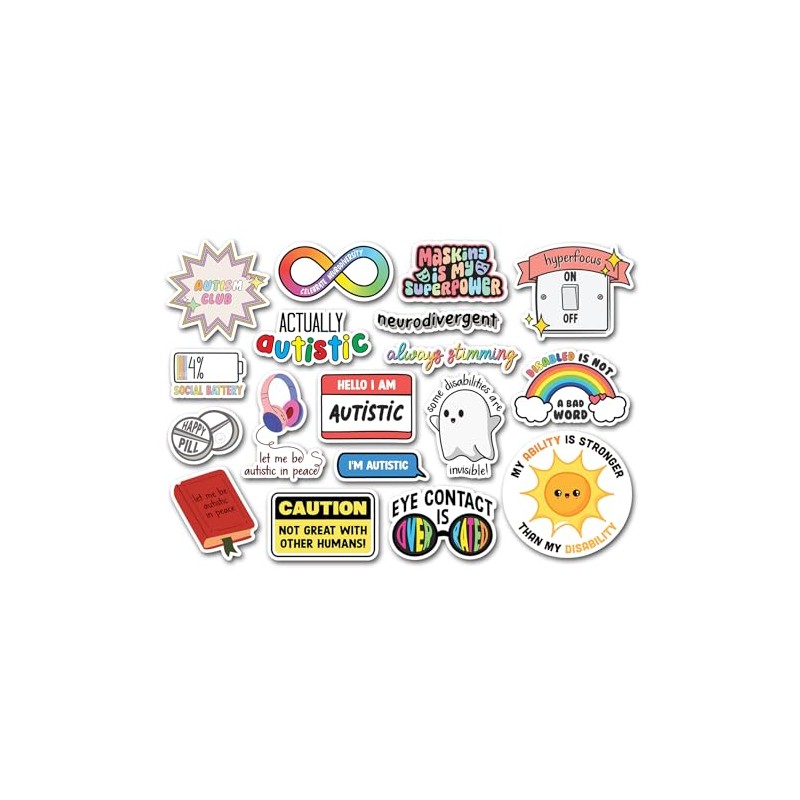 A4 Sticker Sheet Autism Vinyl Stickers - Celebrate Neurodiversity Autistic