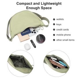 GOEWY Nylon Crescent Crossbody Bag for Women Men Fanny Pack Travel Sling Bag