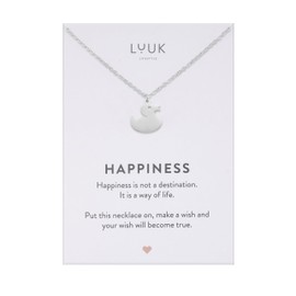 LUUK LIFESTYLE Cute necklace with rubber duck pendant, timeless ans simple Design for everyday look, gift for girls I daughter, silver